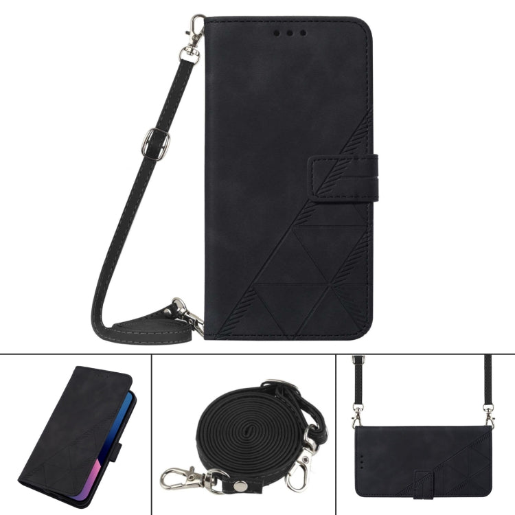 Crossbody 3D Embossed Flip Leather Phone Case, For Samsung Galaxy A13 5G