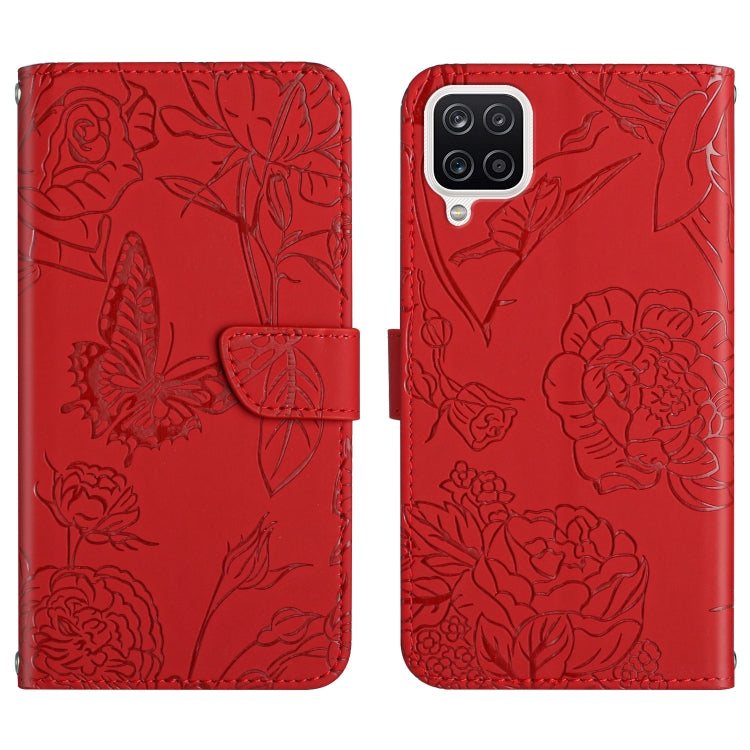 Skin Feel Butterfly Peony Embossed Leather Phone Case, For Samsung Galaxy A12, For Samsung Galaxy A13 4G, For Samsung Galaxy A13 5G, For Samsung Galaxy A20 / A30, For Samsung Galaxy A20e, For Samsung Galaxy A20s, For Samsung Galaxy A21                 ...