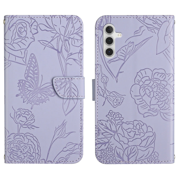 Skin Feel Butterfly Peony Embossed Leather Phone Case, For Samsung Galaxy A12, For Samsung Galaxy A13 4G, For Samsung Galaxy A13 5G, For Samsung Galaxy A20 / A30, For Samsung Galaxy A20e, For Samsung Galaxy A20s, For Samsung Galaxy A21                 ...