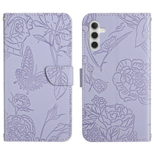 Load image into Gallery viewer, Skin Feel Butterfly Peony Embossed Leather Phone Case, For Samsung Galaxy A12, For Samsung Galaxy A13 4G, For Samsung Galaxy A13 5G, For Samsung Galaxy A20 / A30, For Samsung Galaxy A20e, For Samsung Galaxy A20s, For Samsung Galaxy A21                 ...