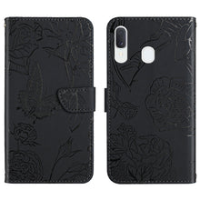 Load image into Gallery viewer, Skin Feel Butterfly Peony Embossed Leather Phone Case, For Samsung Galaxy A12, For Samsung Galaxy A13 4G, For Samsung Galaxy A13 5G, For Samsung Galaxy A20 / A30, For Samsung Galaxy A20e, For Samsung Galaxy A20s, For Samsung Galaxy A21                 ...