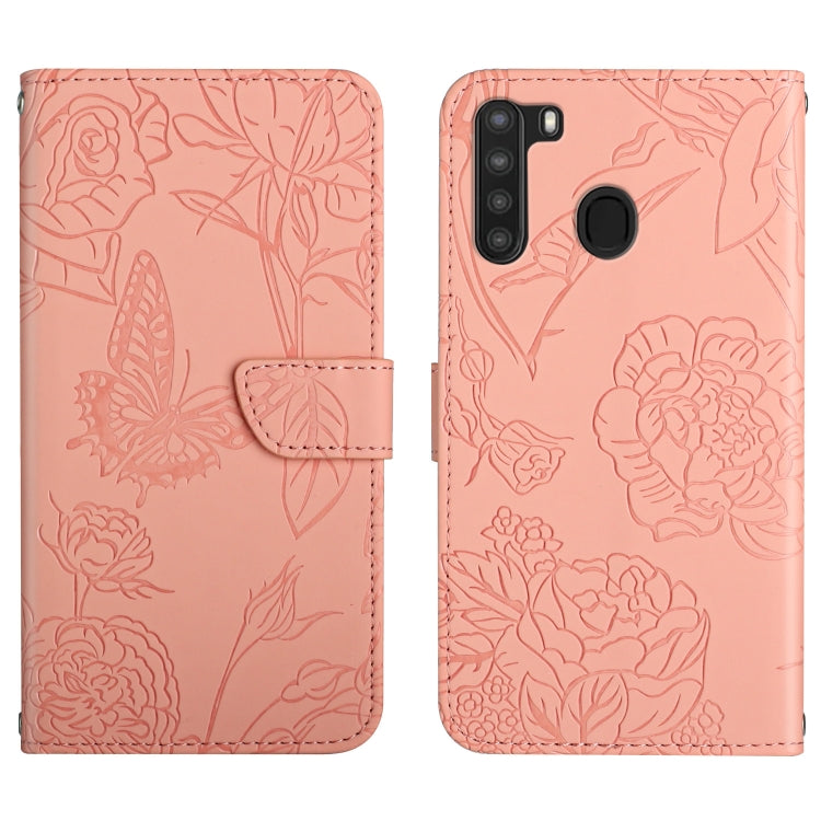 Skin Feel Butterfly Peony Embossed Leather Phone Case, For Samsung Galaxy A12, For Samsung Galaxy A13 4G, For Samsung Galaxy A13 5G, For Samsung Galaxy A20 / A30, For Samsung Galaxy A20e, For Samsung Galaxy A20s, For Samsung Galaxy A21                 ...