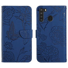 Load image into Gallery viewer, Skin Feel Butterfly Peony Embossed Leather Phone Case, For Samsung Galaxy A12, For Samsung Galaxy A13 4G, For Samsung Galaxy A13 5G, For Samsung Galaxy A20 / A30, For Samsung Galaxy A20e, For Samsung Galaxy A20s, For Samsung Galaxy A21                 ...