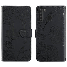 Load image into Gallery viewer, Skin Feel Butterfly Peony Embossed Leather Phone Case, For Samsung Galaxy A12, For Samsung Galaxy A13 4G, For Samsung Galaxy A13 5G, For Samsung Galaxy A20 / A30, For Samsung Galaxy A20e, For Samsung Galaxy A20s, For Samsung Galaxy A21                 ...