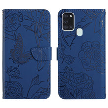 Load image into Gallery viewer, Skin Feel Butterfly Peony Embossed Leather Phone Case, For Samsung Galaxy A12, For Samsung Galaxy A13 4G, For Samsung Galaxy A13 5G, For Samsung Galaxy A20 / A30, For Samsung Galaxy A20e, For Samsung Galaxy A20s, For Samsung Galaxy A21                 ...