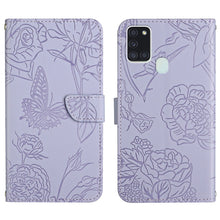 Load image into Gallery viewer, Skin Feel Butterfly Peony Embossed Leather Phone Case, For Samsung Galaxy A12, For Samsung Galaxy A13 4G, For Samsung Galaxy A13 5G, For Samsung Galaxy A20 / A30, For Samsung Galaxy A20e, For Samsung Galaxy A20s, For Samsung Galaxy A21                 ...