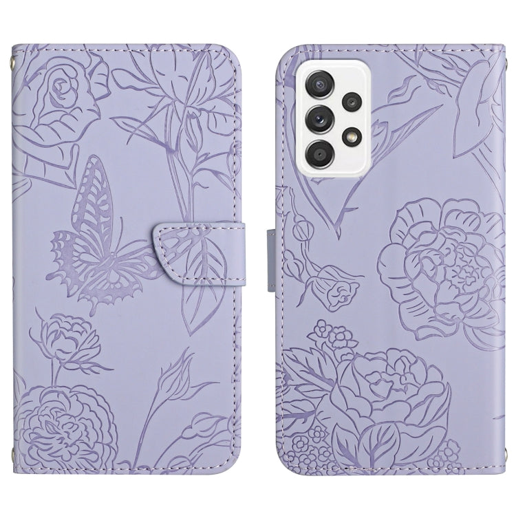 Skin Feel Butterfly Peony Embossed Leather Phone Case, For Samsung Galaxy A22 5G, For Samsung Galaxy A23 4G, For Samsung Galaxy A32 4G, For Samsung Galaxy A32 5G, For Samsung Galaxy A33 5G, For Samsung Galaxy A40, For Samsung Galaxy A41                ...