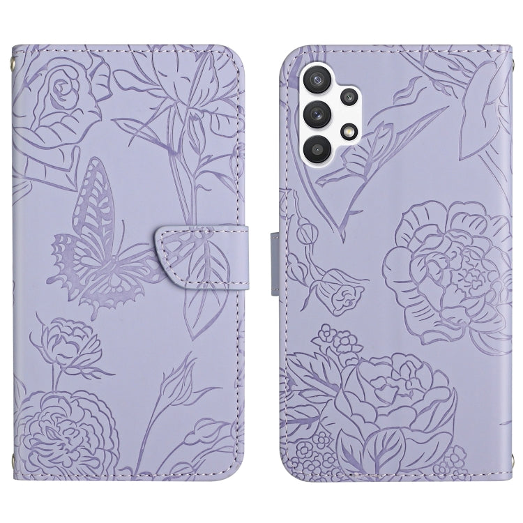 Skin Feel Butterfly Peony Embossed Leather Phone Case, For Samsung Galaxy A22 5G, For Samsung Galaxy A23 4G, For Samsung Galaxy A32 4G, For Samsung Galaxy A32 5G, For Samsung Galaxy A33 5G, For Samsung Galaxy A40, For Samsung Galaxy A41                ...