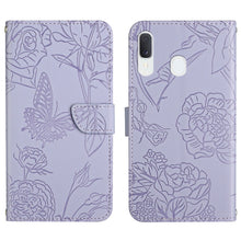 Load image into Gallery viewer, Skin Feel Butterfly Peony Embossed Leather Phone Case, For Samsung Galaxy A22 5G, For Samsung Galaxy A23 4G, For Samsung Galaxy A32 4G, For Samsung Galaxy A32 5G, For Samsung Galaxy A33 5G, For Samsung Galaxy A40, For Samsung Galaxy A41                ...