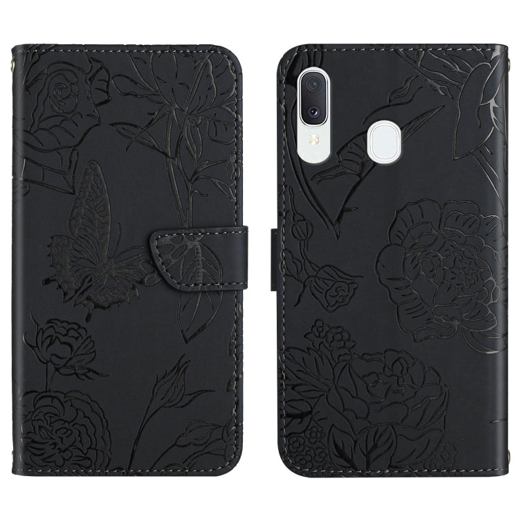 Skin Feel Butterfly Peony Embossed Leather Phone Case, For Samsung Galaxy A22 5G, For Samsung Galaxy A23 4G, For Samsung Galaxy A32 4G, For Samsung Galaxy A32 5G, For Samsung Galaxy A33 5G, For Samsung Galaxy A40, For Samsung Galaxy A41                ...