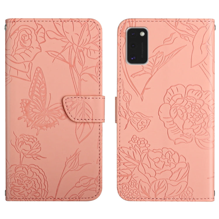 Skin Feel Butterfly Peony Embossed Leather Phone Case, For Samsung Galaxy A22 5G, For Samsung Galaxy A23 4G, For Samsung Galaxy A32 4G, For Samsung Galaxy A32 5G, For Samsung Galaxy A33 5G, For Samsung Galaxy A40, For Samsung Galaxy A41                ...