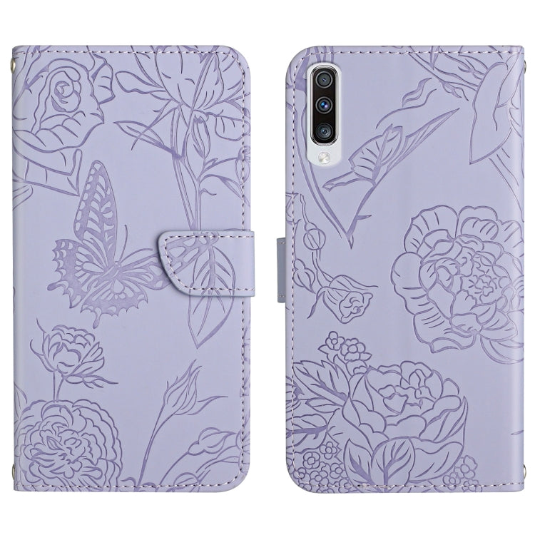 Skin Feel Butterfly Peony Embossed Leather Phone Case, For Samsung Galaxy A22 5G, For Samsung Galaxy A23 4G, For Samsung Galaxy A32 4G, For Samsung Galaxy A32 5G, For Samsung Galaxy A33 5G, For Samsung Galaxy A40, For Samsung Galaxy A41                ...