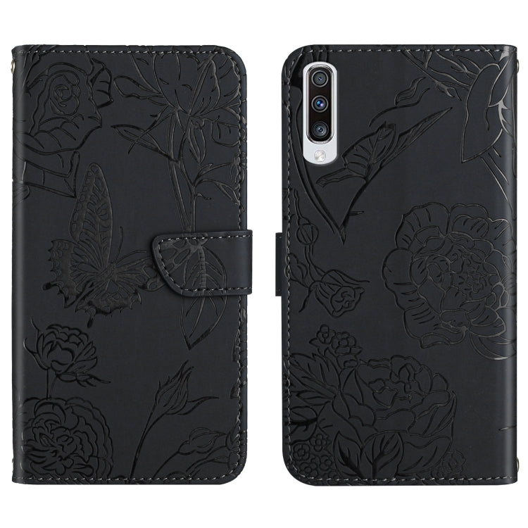 Skin Feel Butterfly Peony Embossed Leather Phone Case, For Samsung Galaxy A22 5G, For Samsung Galaxy A23 4G, For Samsung Galaxy A32 4G, For Samsung Galaxy A32 5G, For Samsung Galaxy A33 5G, For Samsung Galaxy A40, For Samsung Galaxy A41                ...