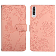 Load image into Gallery viewer, Skin Feel Butterfly Peony Embossed Leather Phone Case, For Samsung Galaxy A51, For Samsung Galaxy A51 5G, For Samsung Galaxy A53 5G, For Samsung Galaxy A70, For Samsung Galaxy A70e, For Samsung Galaxy A71, For Samsung Galaxy A71 5G                     ...