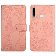 Load image into Gallery viewer, Skin Feel Butterfly Peony Embossed Leather Phone Case, For Samsung Galaxy A51, For Samsung Galaxy A51 5G, For Samsung Galaxy A53 5G, For Samsung Galaxy A70, For Samsung Galaxy A70e, For Samsung Galaxy A71, For Samsung Galaxy A71 5G                     ...