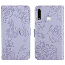 Load image into Gallery viewer, Skin Feel Butterfly Peony Embossed Leather Phone Case, For Samsung Galaxy A51, For Samsung Galaxy A51 5G, For Samsung Galaxy A53 5G, For Samsung Galaxy A70, For Samsung Galaxy A70e, For Samsung Galaxy A71, For Samsung Galaxy A71 5G                     ...