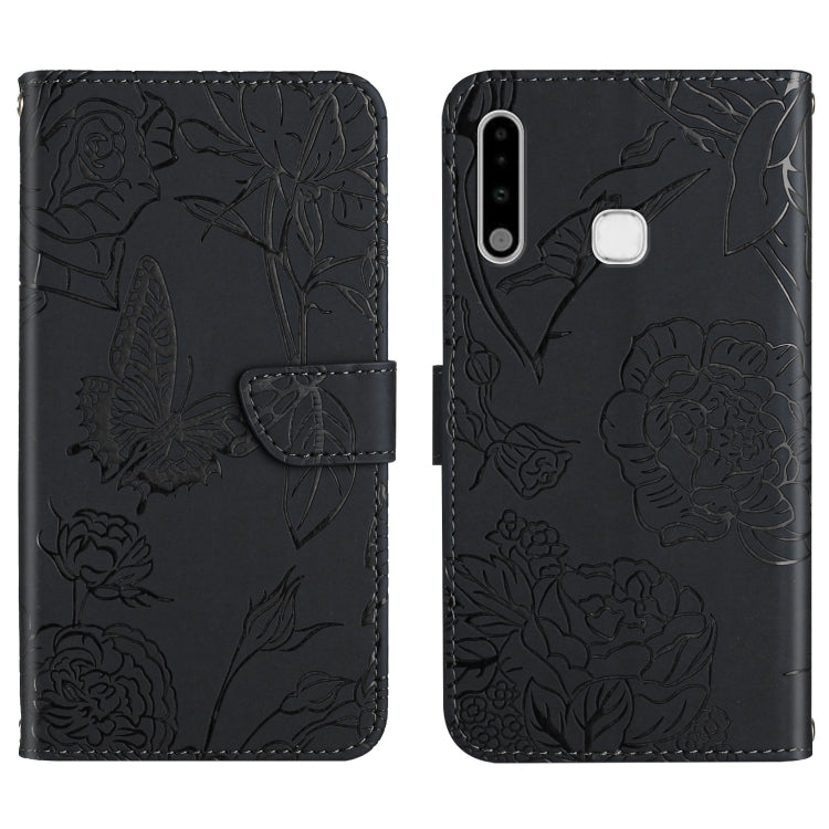 Skin Feel Butterfly Peony Embossed Leather Phone Case, For Samsung Galaxy A51, For Samsung Galaxy A51 5G, For Samsung Galaxy A53 5G, For Samsung Galaxy A70, For Samsung Galaxy A70e, For Samsung Galaxy A71, For Samsung Galaxy A71 5G                     ...