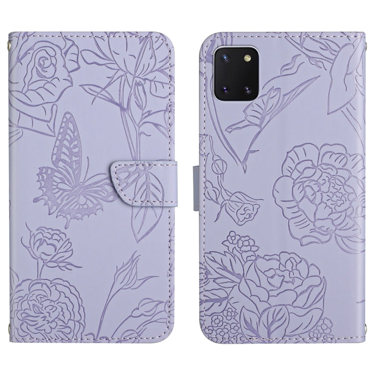 Skin Feel Butterfly Peony Embossed Leather Phone Case, For Samsung Galaxy A51, For Samsung Galaxy A51 5G, For Samsung Galaxy A53 5G, For Samsung Galaxy A70, For Samsung Galaxy A70e, For Samsung Galaxy A71, For Samsung Galaxy A71 5G                     ...