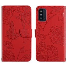 Load image into Gallery viewer, Skin Feel Butterfly Peony Embossed Leather Phone Case, For Samsung Galaxy A82, For Samsung Galaxy A91, For Samsung Galaxy F52 5G, For Samsung Galaxy F62 / M62, For Samsung Galaxy M10 / A10, For Samsung Galaxy M21, For Samsung Galaxy M31                ...