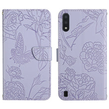 Load image into Gallery viewer, Skin Feel Butterfly Peony Embossed Leather Phone Case, For Samsung Galaxy A82, For Samsung Galaxy A91, For Samsung Galaxy F52 5G, For Samsung Galaxy F62 / M62, For Samsung Galaxy M10 / A10, For Samsung Galaxy M21, For Samsung Galaxy M31                ...