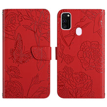 Load image into Gallery viewer, Skin Feel Butterfly Peony Embossed Leather Phone Case, For Samsung Galaxy A82, For Samsung Galaxy A91, For Samsung Galaxy F52 5G, For Samsung Galaxy F62 / M62, For Samsung Galaxy M10 / A10, For Samsung Galaxy M21, For Samsung Galaxy M31                ...