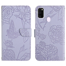 Load image into Gallery viewer, Skin Feel Butterfly Peony Embossed Leather Phone Case, For Samsung Galaxy A82, For Samsung Galaxy A91, For Samsung Galaxy F52 5G, For Samsung Galaxy F62 / M62, For Samsung Galaxy M10 / A10, For Samsung Galaxy M21, For Samsung Galaxy M31                ...