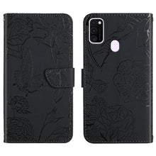 Load image into Gallery viewer, Skin Feel Butterfly Peony Embossed Leather Phone Case, For Samsung Galaxy A82, For Samsung Galaxy A91, For Samsung Galaxy F52 5G, For Samsung Galaxy F62 / M62, For Samsung Galaxy M10 / A10, For Samsung Galaxy M21, For Samsung Galaxy M31                ...