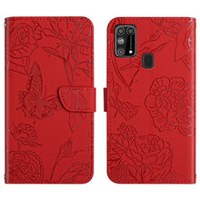 Load image into Gallery viewer, Skin Feel Butterfly Peony Embossed Leather Phone Case, For Samsung Galaxy A82, For Samsung Galaxy A91, For Samsung Galaxy F52 5G, For Samsung Galaxy F62 / M62, For Samsung Galaxy M10 / A10, For Samsung Galaxy M21, For Samsung Galaxy M31                ...