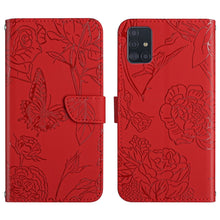 Load image into Gallery viewer, Skin Feel Butterfly Peony Embossed Leather Phone Case, For Samsung Galaxy A82, For Samsung Galaxy A91, For Samsung Galaxy F52 5G, For Samsung Galaxy F62 / M62, For Samsung Galaxy M10 / A10, For Samsung Galaxy M21, For Samsung Galaxy M31                ...