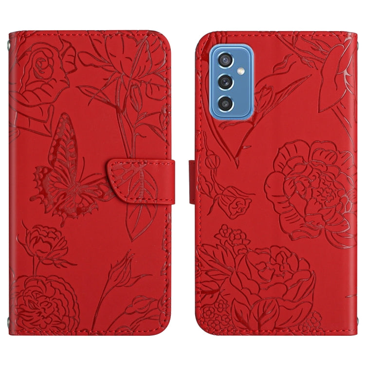 Skin Feel Butterfly Peony Embossed Leather Phone Case, For Samsung Galaxy A82, For Samsung Galaxy A91, For Samsung Galaxy F52 5G, For Samsung Galaxy F62 / M62, For Samsung Galaxy M10 / A10, For Samsung Galaxy M21, For Samsung Galaxy M31                ...