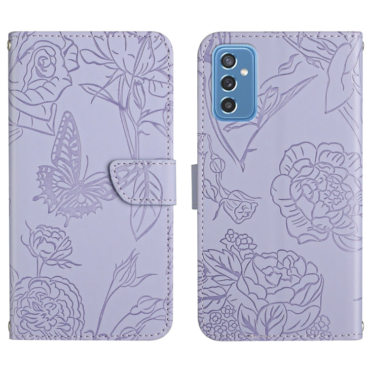 Skin Feel Butterfly Peony Embossed Leather Phone Case, For Samsung Galaxy A82, For Samsung Galaxy A91, For Samsung Galaxy F52 5G, For Samsung Galaxy F62 / M62, For Samsung Galaxy M10 / A10, For Samsung Galaxy M21, For Samsung Galaxy M31                ...