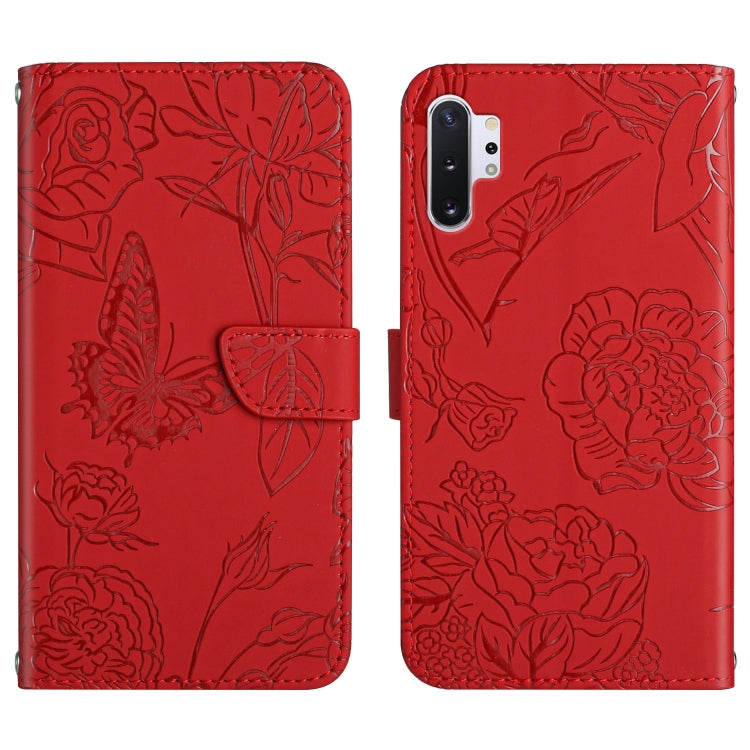Skin Feel Butterfly Peony Embossed Leather Phone Case, For Samsung Galaxy Note10, For Samsung Galaxy Note10+, For Samsung Galaxy Note20, For Samsung Galaxy Note20 Ultra, For Samsung Galaxy S10, For Samsung Galaxy S10+, For Samsung Galaxy S10e          ...