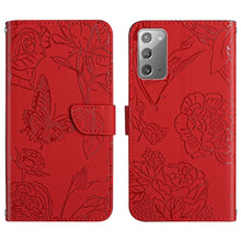 Load image into Gallery viewer, Skin Feel Butterfly Peony Embossed Leather Phone Case, For Samsung Galaxy Note10, For Samsung Galaxy Note10+, For Samsung Galaxy Note20, For Samsung Galaxy Note20 Ultra, For Samsung Galaxy S10, For Samsung Galaxy S10+, For Samsung Galaxy S10e          ...