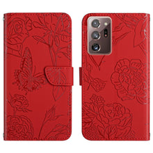 Load image into Gallery viewer, Skin Feel Butterfly Peony Embossed Leather Phone Case, For Samsung Galaxy Note10, For Samsung Galaxy Note10+, For Samsung Galaxy Note20, For Samsung Galaxy Note20 Ultra, For Samsung Galaxy S10, For Samsung Galaxy S10+, For Samsung Galaxy S10e          ...