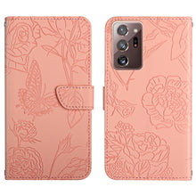 Load image into Gallery viewer, Skin Feel Butterfly Peony Embossed Leather Phone Case, For Samsung Galaxy Note10, For Samsung Galaxy Note10+, For Samsung Galaxy Note20, For Samsung Galaxy Note20 Ultra, For Samsung Galaxy S10, For Samsung Galaxy S10+, For Samsung Galaxy S10e          ...