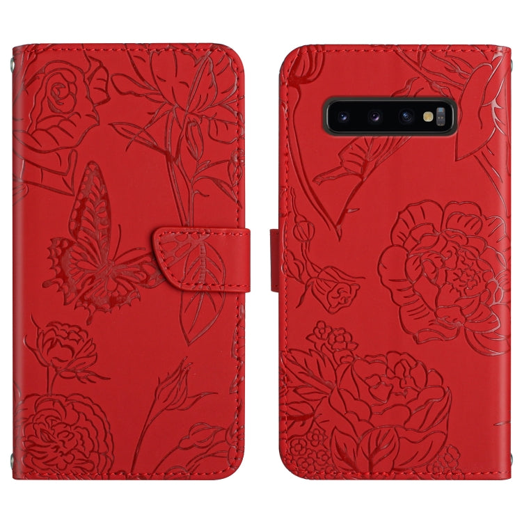 Skin Feel Butterfly Peony Embossed Leather Phone Case, For Samsung Galaxy Note10, For Samsung Galaxy Note10+, For Samsung Galaxy Note20, For Samsung Galaxy Note20 Ultra, For Samsung Galaxy S10, For Samsung Galaxy S10+, For Samsung Galaxy S10e          ...