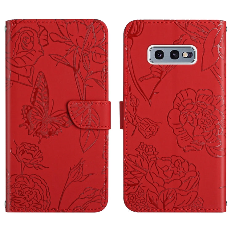 Skin Feel Butterfly Peony Embossed Leather Phone Case, For Samsung Galaxy Note10, For Samsung Galaxy Note10+, For Samsung Galaxy Note20, For Samsung Galaxy Note20 Ultra, For Samsung Galaxy S10, For Samsung Galaxy S10+, For Samsung Galaxy S10e          ...