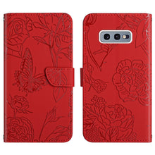 Load image into Gallery viewer, Skin Feel Butterfly Peony Embossed Leather Phone Case, For Samsung Galaxy Note10, For Samsung Galaxy Note10+, For Samsung Galaxy Note20, For Samsung Galaxy Note20 Ultra, For Samsung Galaxy S10, For Samsung Galaxy S10+, For Samsung Galaxy S10e          ...