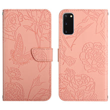 Load image into Gallery viewer, Skin Feel Butterfly Peony Embossed Leather Phone Case, For Samsung Galaxy Note10, For Samsung Galaxy Note10+, For Samsung Galaxy Note20, For Samsung Galaxy Note20 Ultra, For Samsung Galaxy S10, For Samsung Galaxy S10+, For Samsung Galaxy S10e          ...