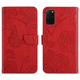 Skin Feel Butterfly Peony Embossed Leather Phone Case, For Samsung Galaxy S20+, For Samsung Galaxy S20 Ultra, For Samsung Galaxy S21 5G, For Samsung Galaxy S21 FE 5G, For Samsung Galaxy S21+ 5G, For Samsung Galaxy S21 Ultra 5G, For Samsung Galaxy S22 5...
