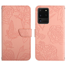 Load image into Gallery viewer, Skin Feel Butterfly Peony Embossed Leather Phone Case, For Samsung Galaxy S20+, For Samsung Galaxy S20 Ultra, For Samsung Galaxy S21 5G, For Samsung Galaxy S21 FE 5G, For Samsung Galaxy S21+ 5G, For Samsung Galaxy S21 Ultra 5G, For Samsung Galaxy S22 5...