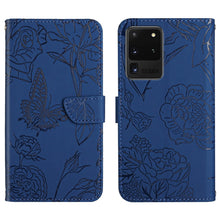 Load image into Gallery viewer, Skin Feel Butterfly Peony Embossed Leather Phone Case, For Samsung Galaxy S20+, For Samsung Galaxy S20 Ultra, For Samsung Galaxy S21 5G, For Samsung Galaxy S21 FE 5G, For Samsung Galaxy S21+ 5G, For Samsung Galaxy S21 Ultra 5G, For Samsung Galaxy S22 5...