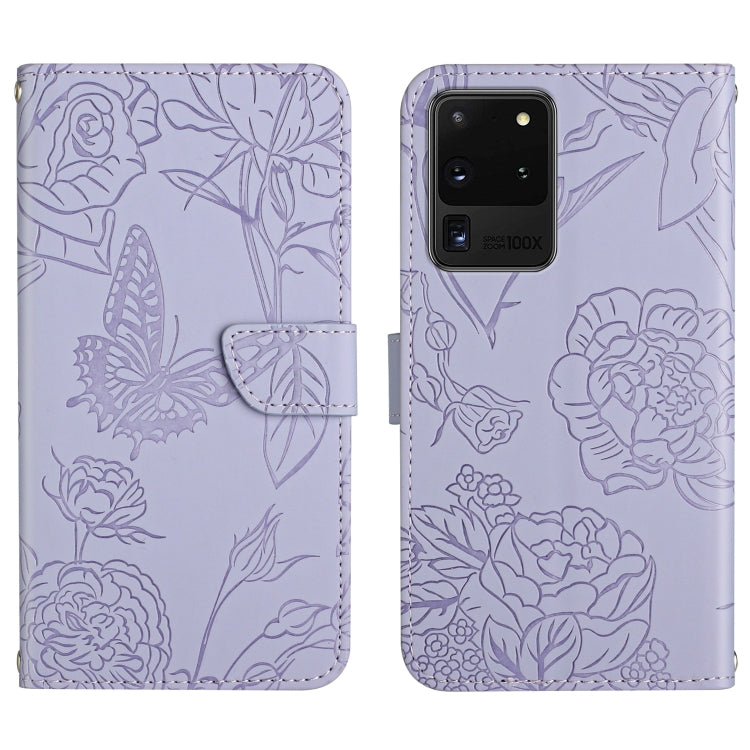 Skin Feel Butterfly Peony Embossed Leather Phone Case, For Samsung Galaxy S20+, For Samsung Galaxy S20 Ultra, For Samsung Galaxy S21 5G, For Samsung Galaxy S21 FE 5G, For Samsung Galaxy S21+ 5G, For Samsung Galaxy S21 Ultra 5G, For Samsung Galaxy S22 5...