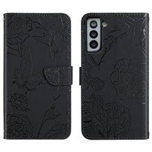 Load image into Gallery viewer, Skin Feel Butterfly Peony Embossed Leather Phone Case, For Samsung Galaxy S20+, For Samsung Galaxy S20 Ultra, For Samsung Galaxy S21 5G, For Samsung Galaxy S21 FE 5G, For Samsung Galaxy S21+ 5G, For Samsung Galaxy S21 Ultra 5G, For Samsung Galaxy S22 5...