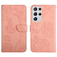 Load image into Gallery viewer, Skin Feel Butterfly Peony Embossed Leather Phone Case, For Samsung Galaxy S20+, For Samsung Galaxy S20 Ultra, For Samsung Galaxy S21 5G, For Samsung Galaxy S21 FE 5G, For Samsung Galaxy S21+ 5G, For Samsung Galaxy S21 Ultra 5G, For Samsung Galaxy S22 5...