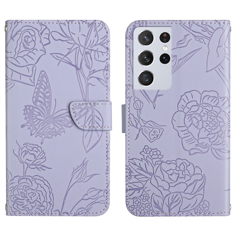 Skin Feel Butterfly Peony Embossed Leather Phone Case, For Samsung Galaxy S20+, For Samsung Galaxy S20 Ultra, For Samsung Galaxy S21 5G, For Samsung Galaxy S21 FE 5G, For Samsung Galaxy S21+ 5G, For Samsung Galaxy S21 Ultra 5G, For Samsung Galaxy S22 5...