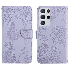 Load image into Gallery viewer, Skin Feel Butterfly Peony Embossed Leather Phone Case, For Samsung Galaxy S20+, For Samsung Galaxy S20 Ultra, For Samsung Galaxy S21 5G, For Samsung Galaxy S21 FE 5G, For Samsung Galaxy S21+ 5G, For Samsung Galaxy S21 Ultra 5G, For Samsung Galaxy S22 5...
