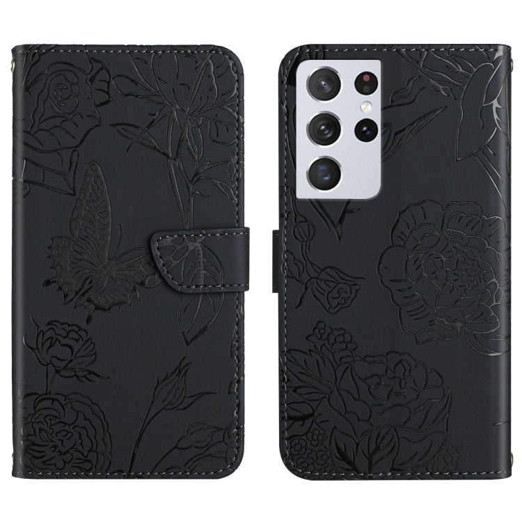 Skin Feel Butterfly Peony Embossed Leather Phone Case, For Samsung Galaxy S20+, For Samsung Galaxy S20 Ultra, For Samsung Galaxy S21 5G, For Samsung Galaxy S21 FE 5G, For Samsung Galaxy S21+ 5G, For Samsung Galaxy S21 Ultra 5G, For Samsung Galaxy S22 5...