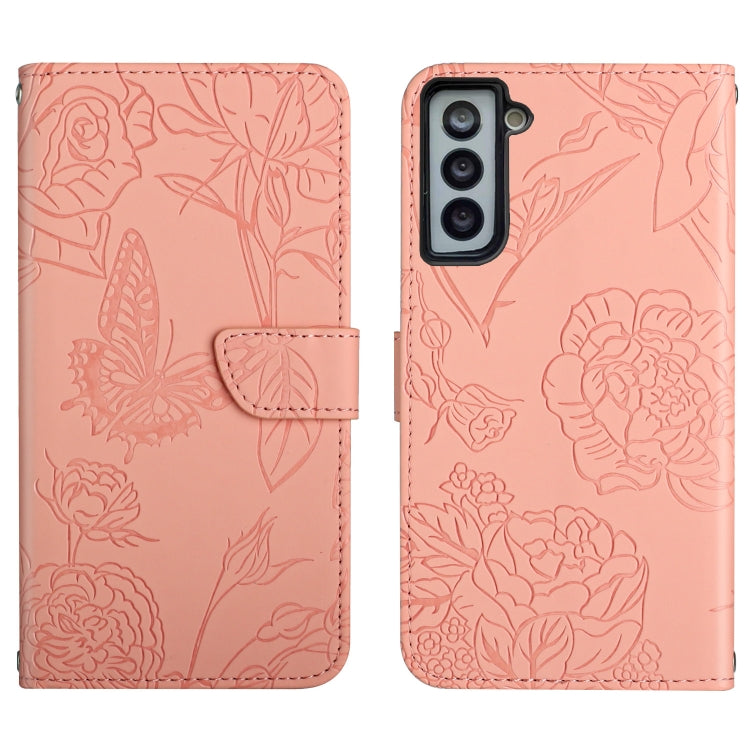 Skin Feel Butterfly Peony Embossed Leather Phone Case, For Samsung Galaxy S20+, For Samsung Galaxy S20 Ultra, For Samsung Galaxy S21 5G, For Samsung Galaxy S21 FE 5G, For Samsung Galaxy S21+ 5G, For Samsung Galaxy S21 Ultra 5G, For Samsung Galaxy S22 5...