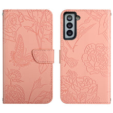 Load image into Gallery viewer, Skin Feel Butterfly Peony Embossed Leather Phone Case, For Samsung Galaxy S20+, For Samsung Galaxy S20 Ultra, For Samsung Galaxy S21 5G, For Samsung Galaxy S21 FE 5G, For Samsung Galaxy S21+ 5G, For Samsung Galaxy S21 Ultra 5G, For Samsung Galaxy S22 5...
